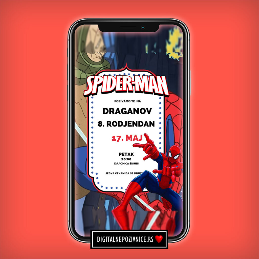 Digitalna pozivnica za rodjendan spiderman