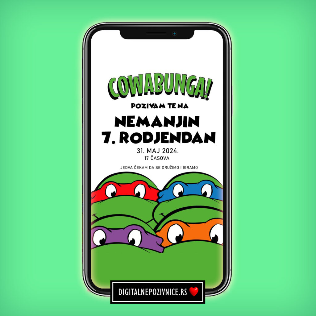 Digitalne pozivnice nindza kornjace