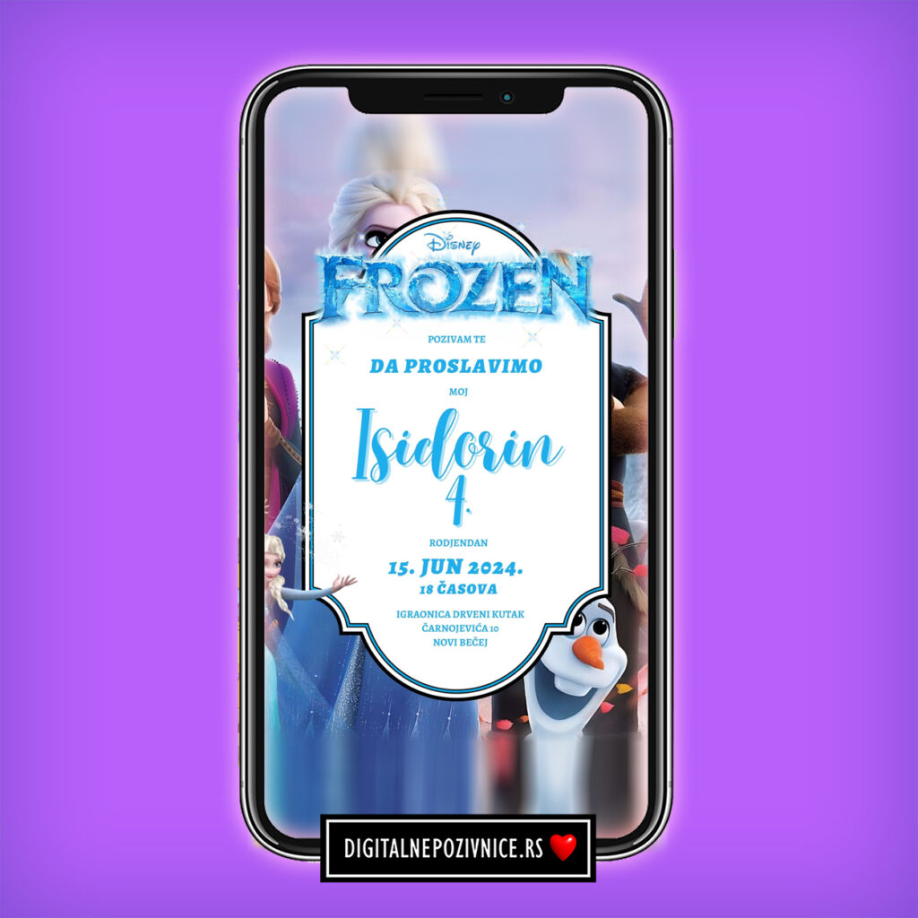 Digitalna pozivnica za rodjendan frozen