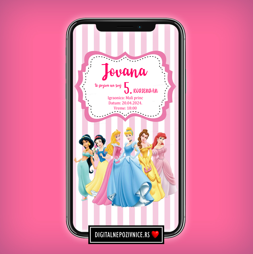 Digitalna pozivnica za rodjendan devojcica disney