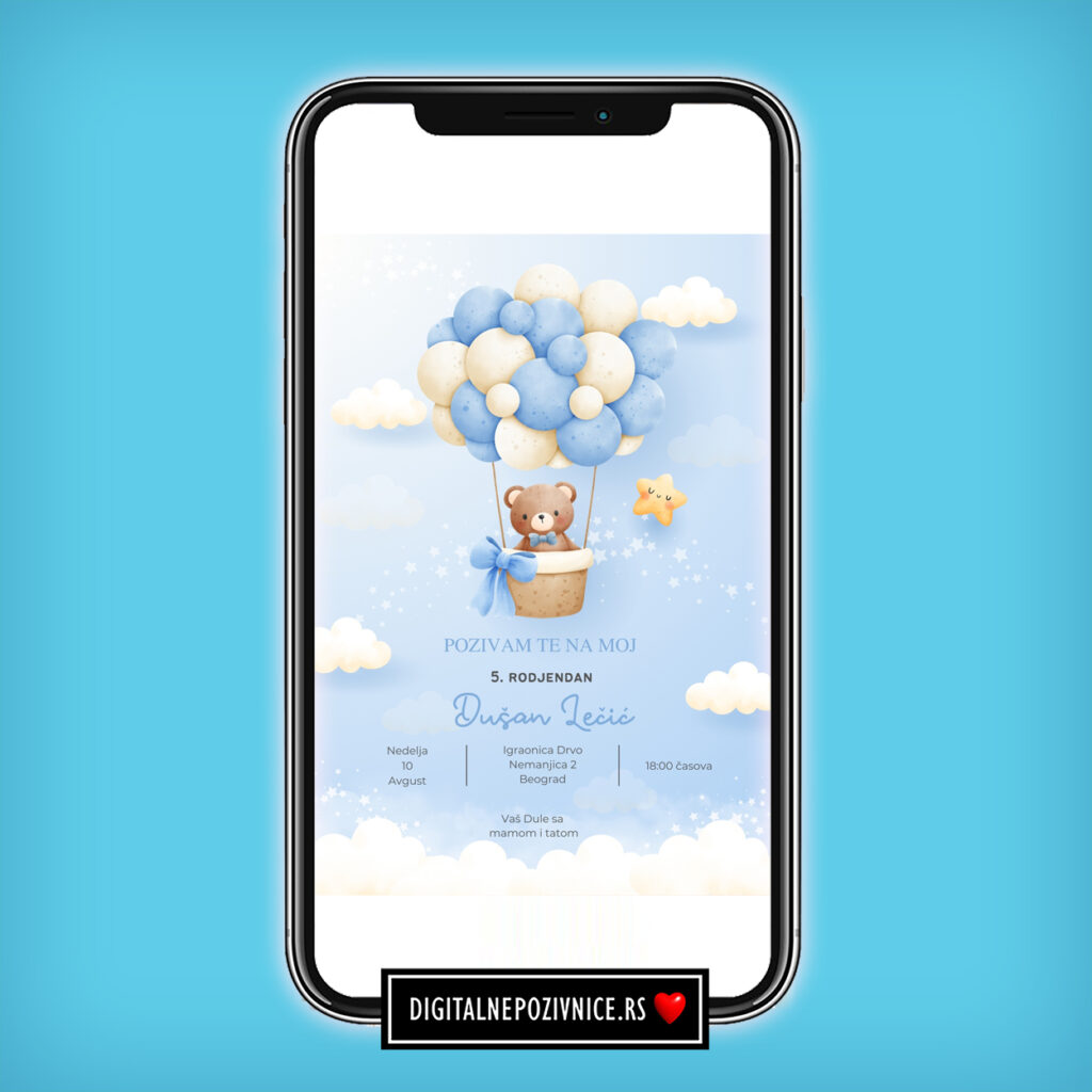 Digitalna pozivnica za rodjendan i krstenje medica