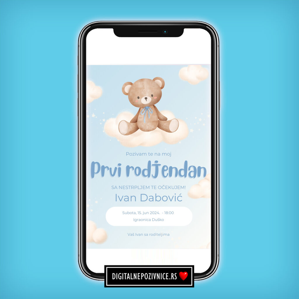 Digitalna pozivnica za rodjendan i krstenje meda