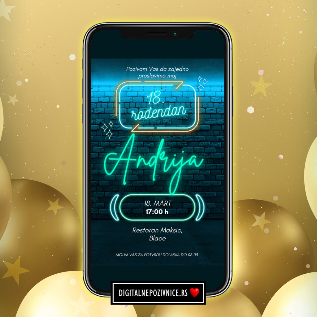 digitalna pozivnica za 18. rodjendan za decake